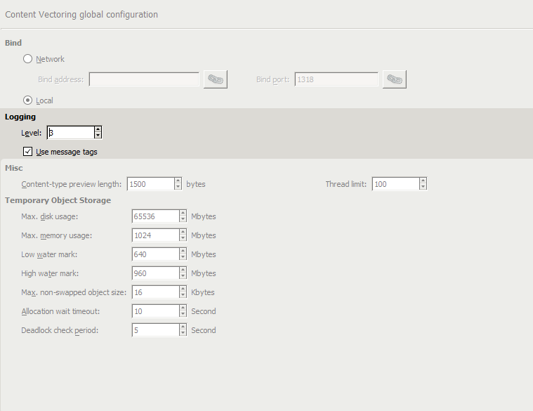 Configuring the logging of ZCV