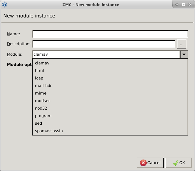 Selecting the module