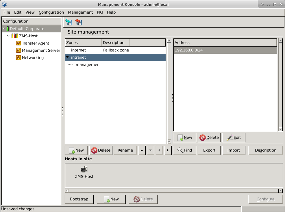 Exporting zones and zone-related pieces of information