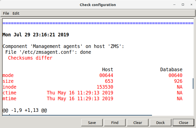 Checking current configurations