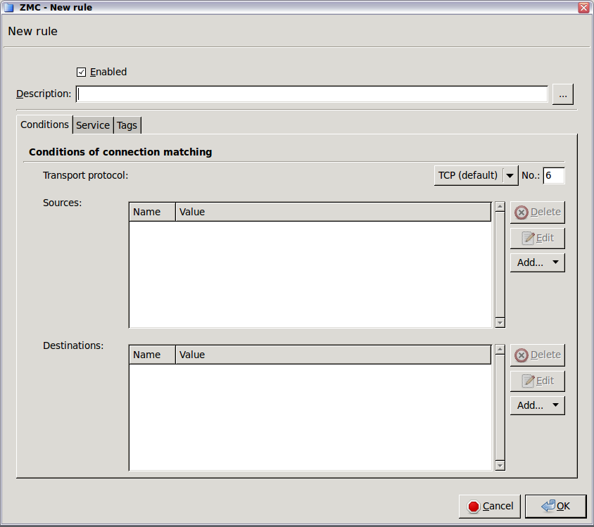 Setting connection parameters